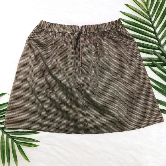 Madewell Jacquard Full Party Skirt Gold/Black Lined Pockets Elastic Wais… - Picture 4 of 8